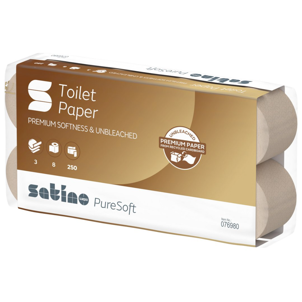 Satino PureSoft toiletpapir lille - 30 m 3-lags, 72 ruller