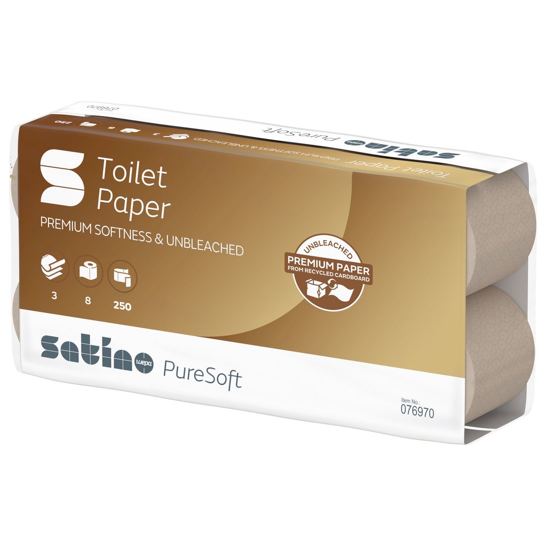 Satino PureSoft toiletpapir lille - 28 m 3-lags, 64 ruller